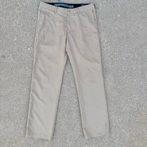 Roundtree Yorke Performance Men’s Golf Pants Size 36x32 Straight Flat Beige